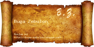 Buga Zebulon névjegykártya